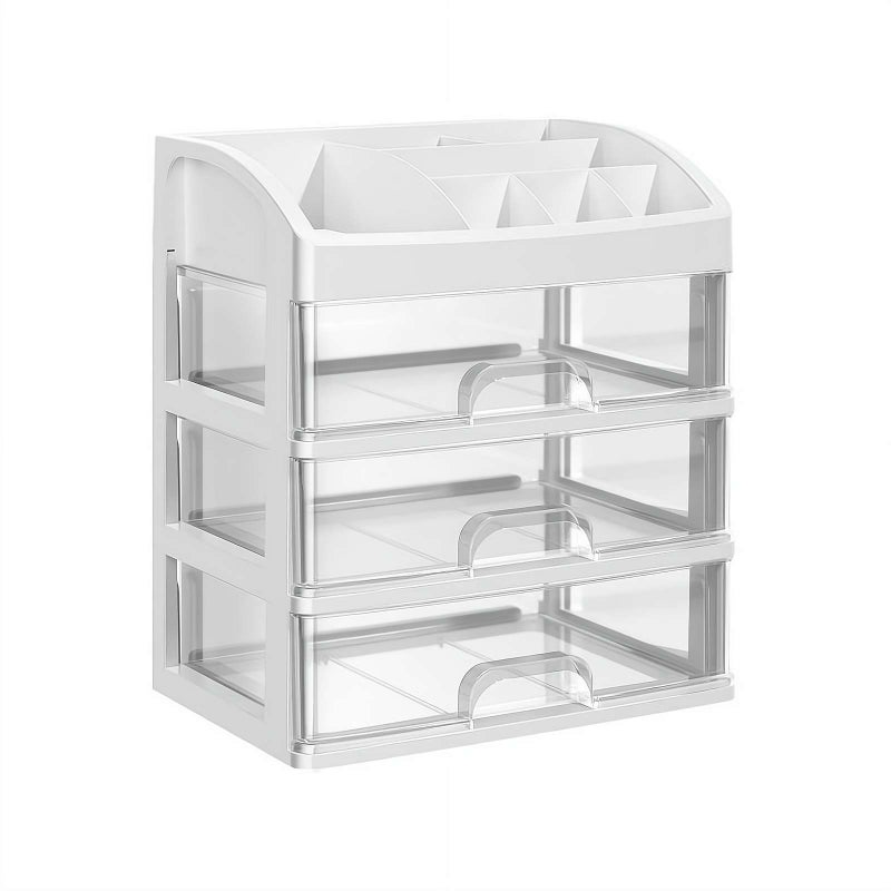 Makeup Organizer Countertop, Makeup Organizer with 3 Drawers, Large Capacity Cosmetic Display Cases, Cosmetic Storage Box Dressing Table Storage Rack - Image 1